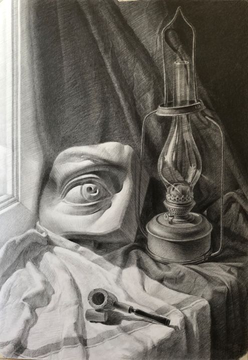 Tekening getiteld "Still life with Eye…" door Dmitry Klyucharev, Origineel Kunstwerk, Potlood
