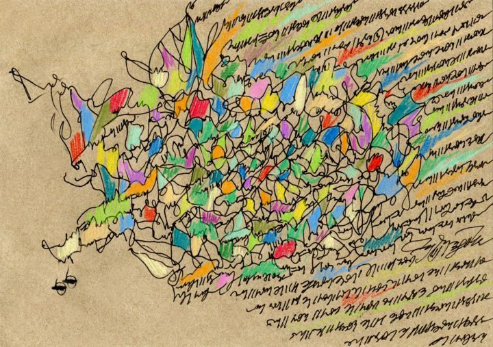 图画 标题为“The Sound Clouds As…” 由Lina Stern, 原创艺术品, 标记
