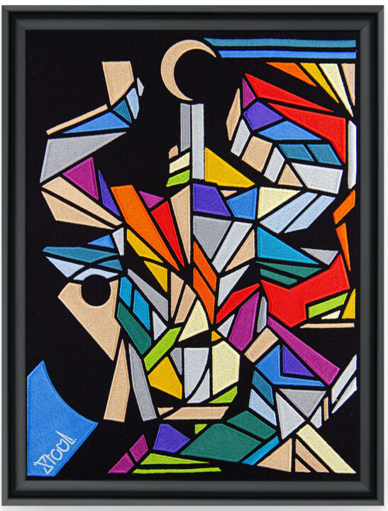 Oru Buffle, 2021 섬유 예술, 15.8x11.8 in