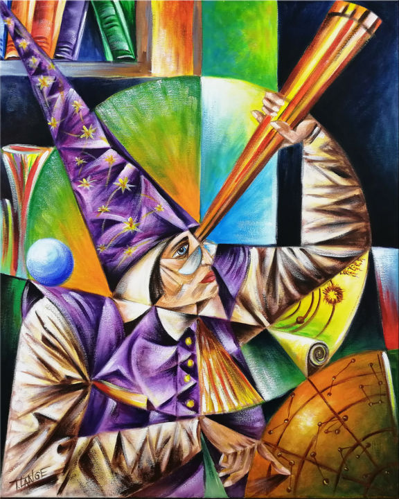 Stargazer 绘画, 19.7x15.8 in