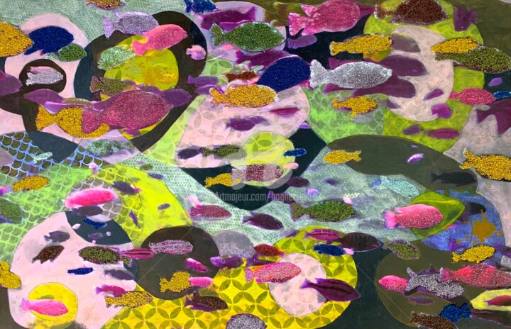 Painting titled "Splash" by Bogner Eva, Original Artwork, Acrylic