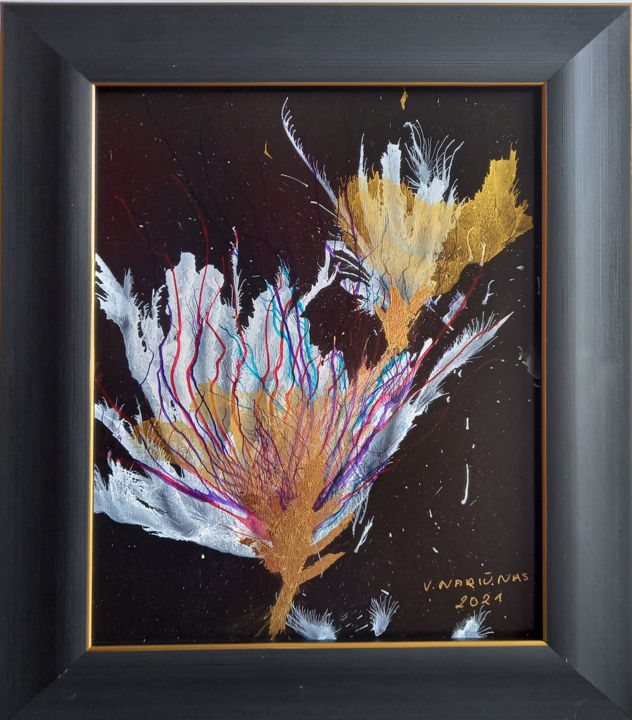 Pintura intitulada "Not One In The Dark" por Valdas Nariunas, Obras de arte originais, Tinta Montado em Painel de madeira