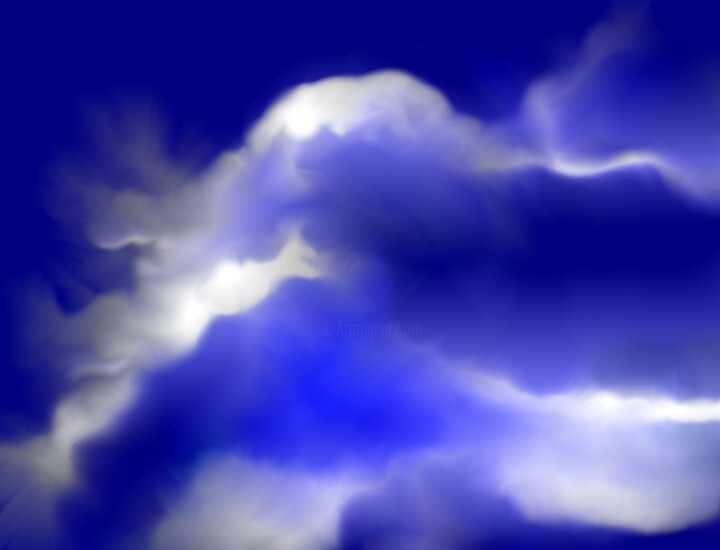 제목이 "The Wish Clouds"인 디지털 아트 Corinne Courlet로, 원작, 디지털 페인팅