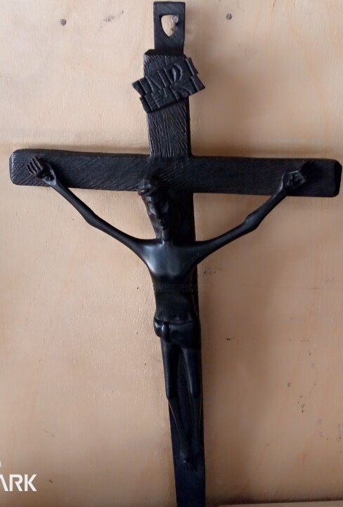 Ebony crucifix 雕塑, 15x8 in