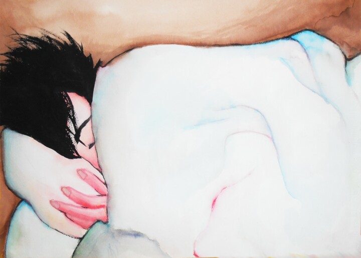 绘画 标题为“Sommeil” 由Corinne Courlet, 原创艺术品, 水粉