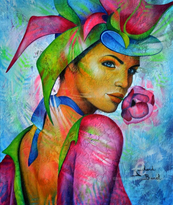 Peinture intitulée "Rester ou partir?" par Jeannette Guichard-Bunel, Œuvre d'art originale, Huile Monté sur Châssis en bois