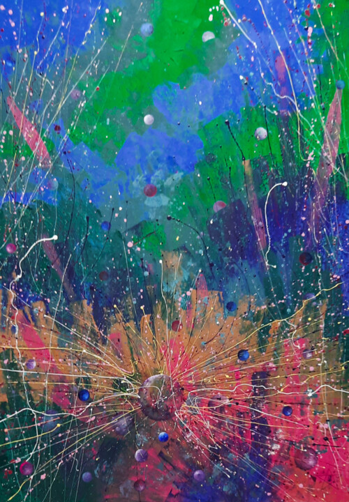 Painting titled "Good Bye To Gravity" by Dragos Bagia, Original Artwork, Oil
