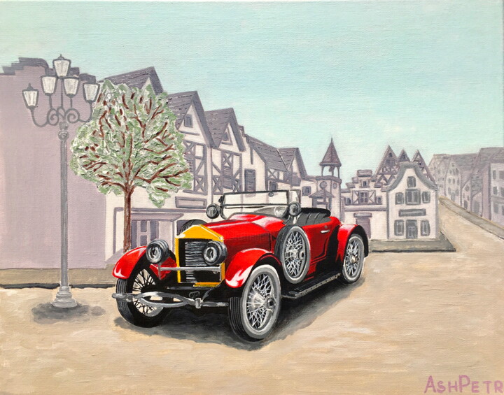 Red car 绘画, 15.8x19.7 in