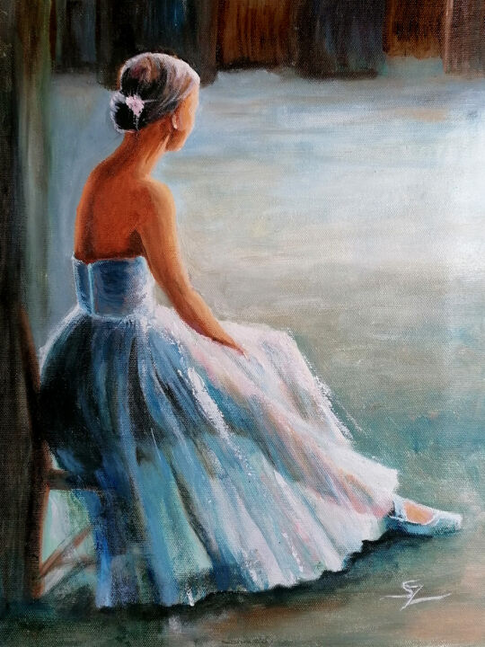 At the end of the day 绘画, 15.8x11.8 in
