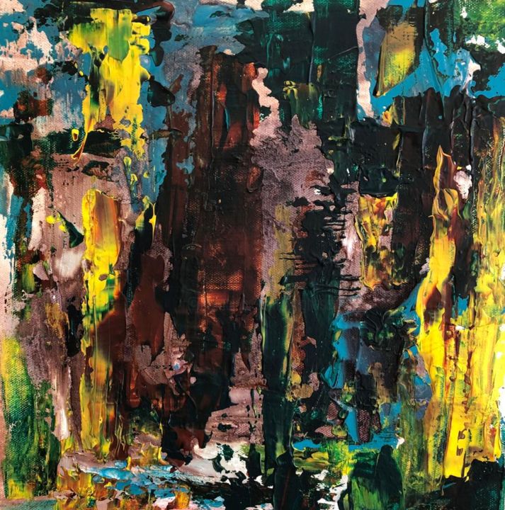 Painting titled "Stack of memories" by Atignas Art, Original Artwork, Acrylic Mounted on Wood Panel