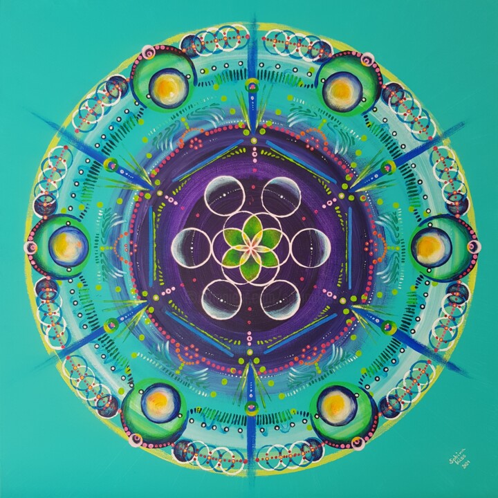 Schilderij getiteld "mandala" door Sabina Kiss, Origineel Kunstwerk, Acryl
