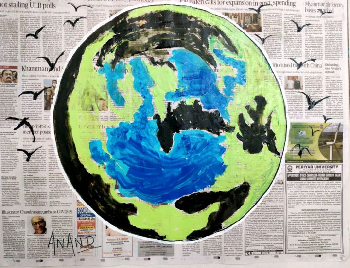 COLORFUL WORLD-3 绘画, 21.5x27.5 in