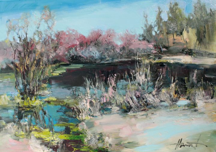 Spring morning 绘画, 19.7x27.6 in