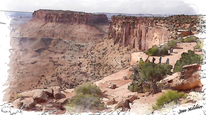 Sur les falaises de Canyonland 数字艺术