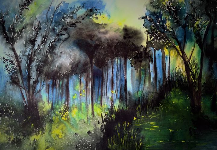 Four seasons in one day... Painting, 15.8x23.6 in
