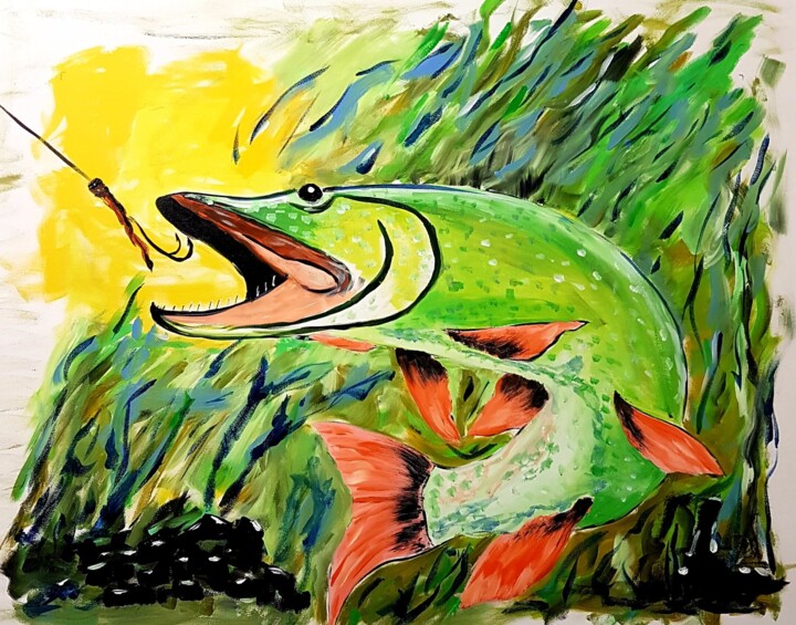 Le brochet 绘画, 35.4x39.4 in