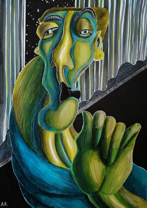 Late talk 图画, 16.5x11.7 in