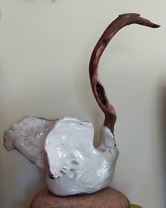 "Le Cygne" 雕塑, 21.7x9.8 in
