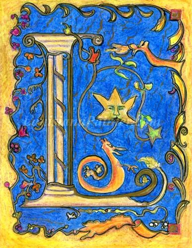 Painting titled "The Letter "L," Ill…" by Lenora De Lude, Original Artwork