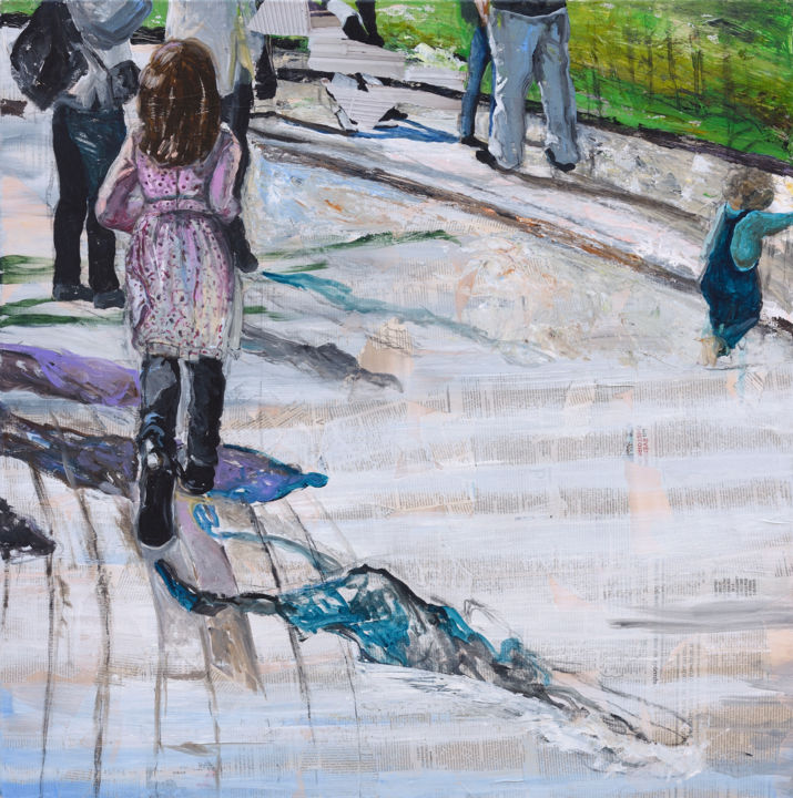 Painting titled "L’Insouciance" by Isabelle Hervé, Original Artwork, Acrylic
