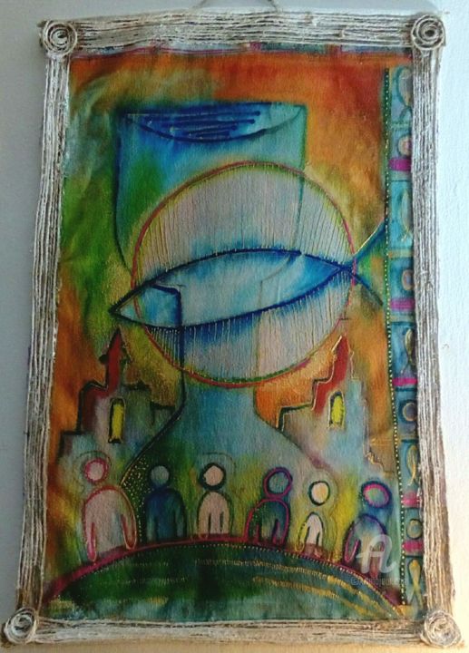 Textile Art titled "Eucharistia" by Levamelinda, Original Artwork, Fabric