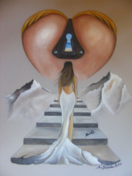 La Clé de l'Amour 绘画, 15.8x11.8 in