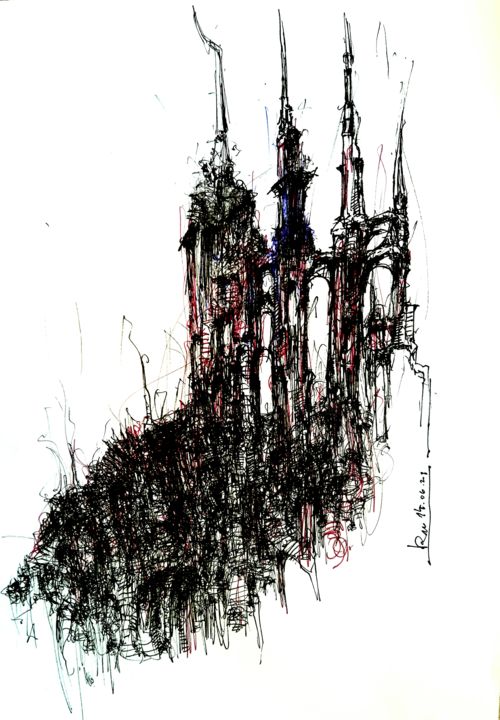 Babel Drawing, 11.7x8.3 in