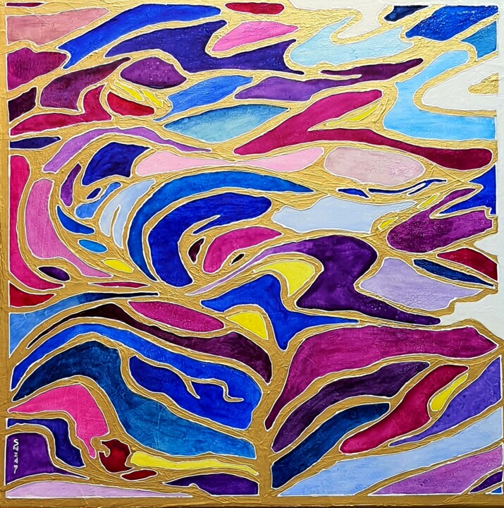 Peinture intitulée "Onde" par M.Ou Mme Rajot Jean Louis, Œuvre d'art originale, Huile