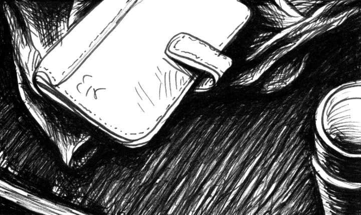 Dessin intitulée "Sketchbook journey…" par Corinne Courlet, Œuvre d'art originale, Encre