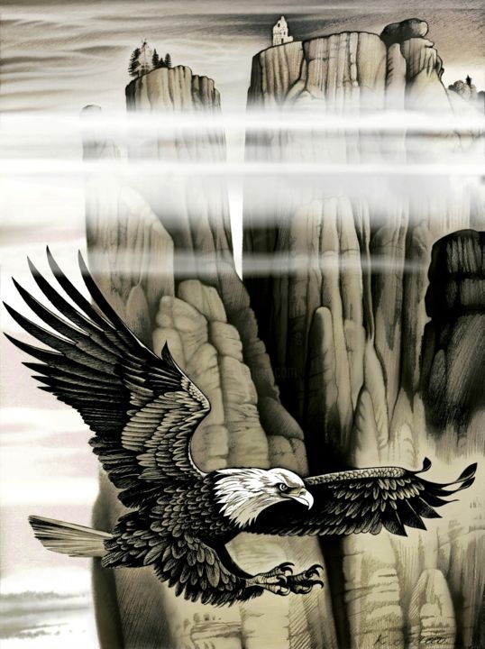 Der Adler und die Felsen 数字艺术