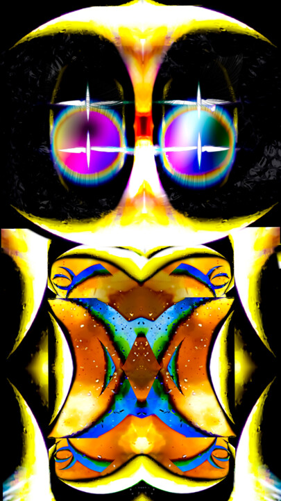 Arte digitale intitolato "The Cat that looked…" da Mangani', Opera d'arte originale, Pittura digitale