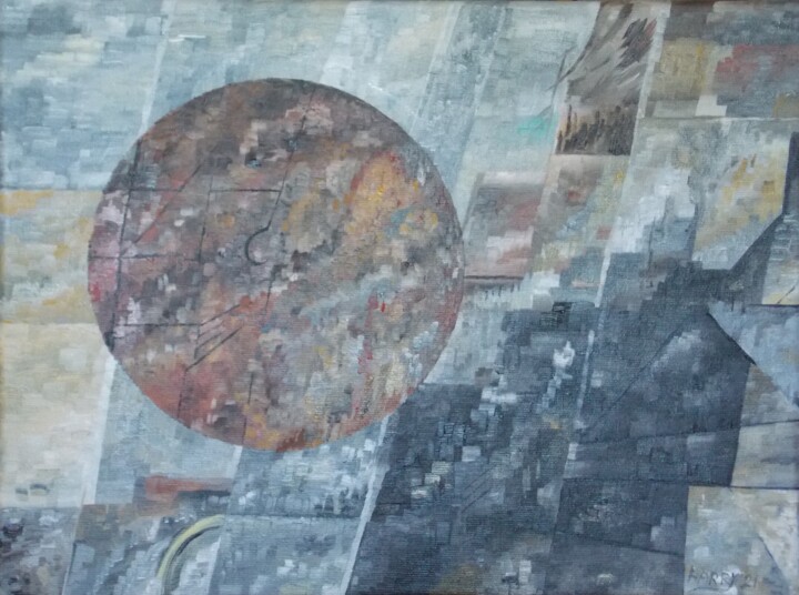 Verbrannte Kugel 绘画, 11.8x15.8 in
