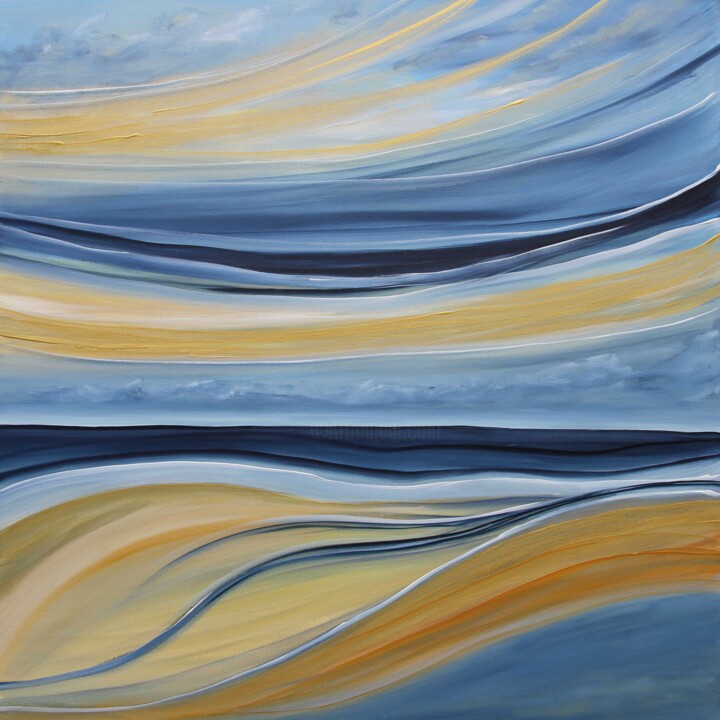 Malerei mit dem Titel "Warmer Sand" von Sophia Kühn, Original-Kunstwerk, Acryl