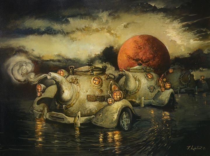 Tea Party on Phobos 绘画, 23.6x31.5 in