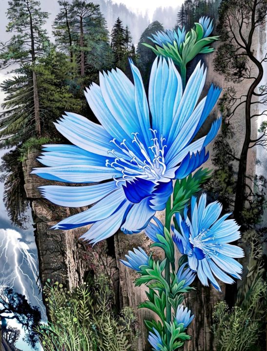 Blauen Blumen. Variante 数字艺术