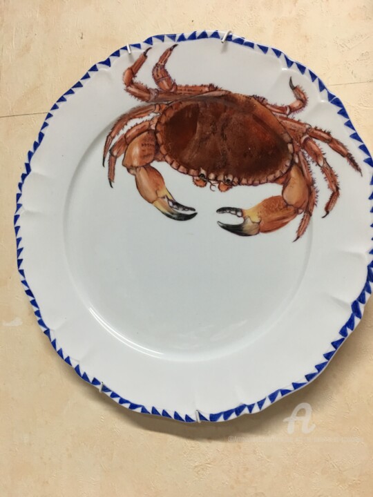 Assiettes fruits de mer au crabe 设计, 14.2x14.2 in