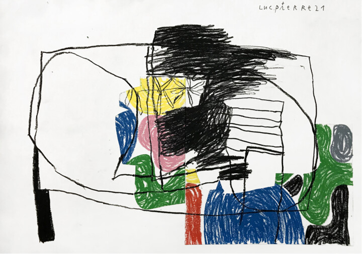 Collages intitulée "YOU KNOW HOW THE TH…" par Luc Pierre, Œuvre d'art originale, Pastel