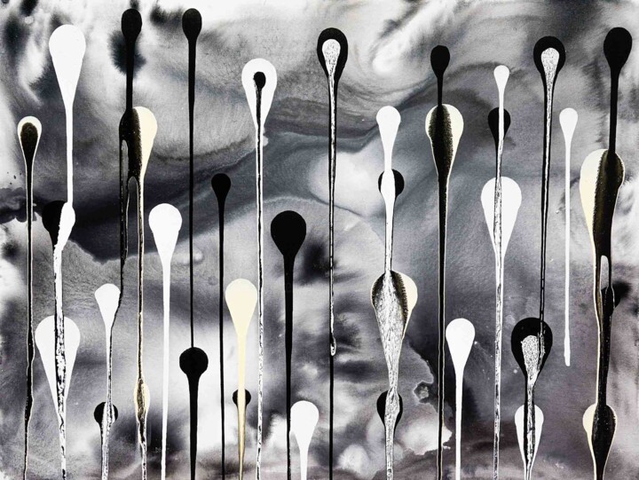 Painting titled "Composition no. 272" by Sumit Ratta, Original Artwork, Acrylic Mounted on Wood Stretcher frame