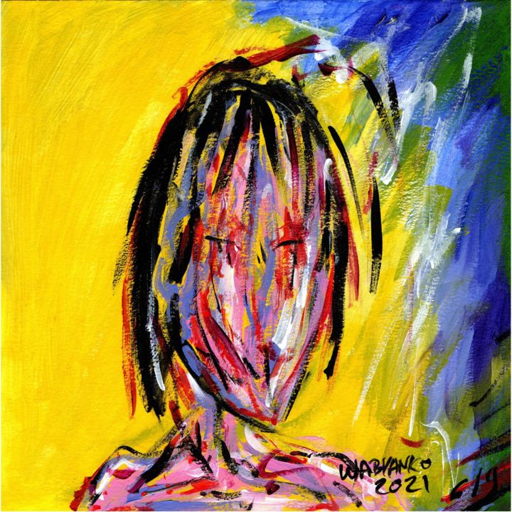 Peinture intitulée "Abstract Portrait 6…" par Wabyanko, Œuvre d'art originale, Acrylique