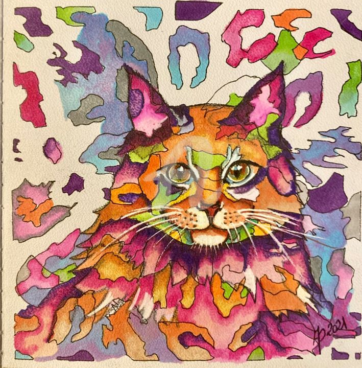 I love Cats 绘画, 7.9x7.9 in