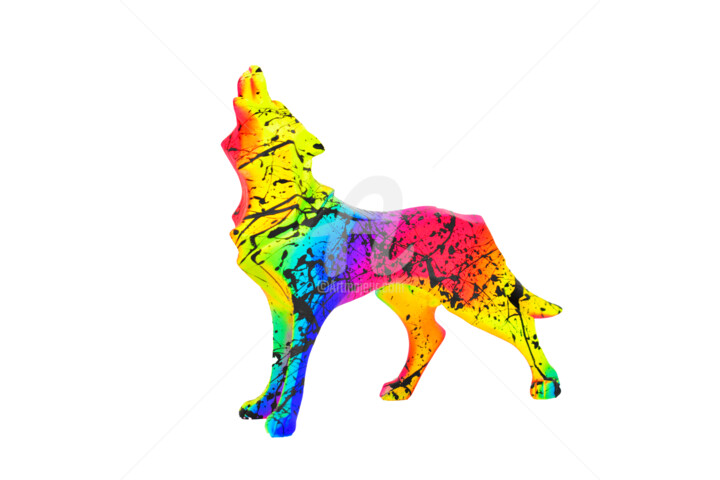ELECTRIC WOLF 雕塑, 7.9x10.2 in