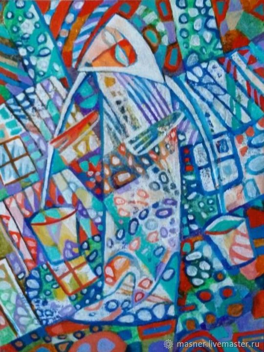 Painting titled "I am born again eve…" by Igor Sem, Original Artwork, Oil Mounted on Wood Stretcher frame
