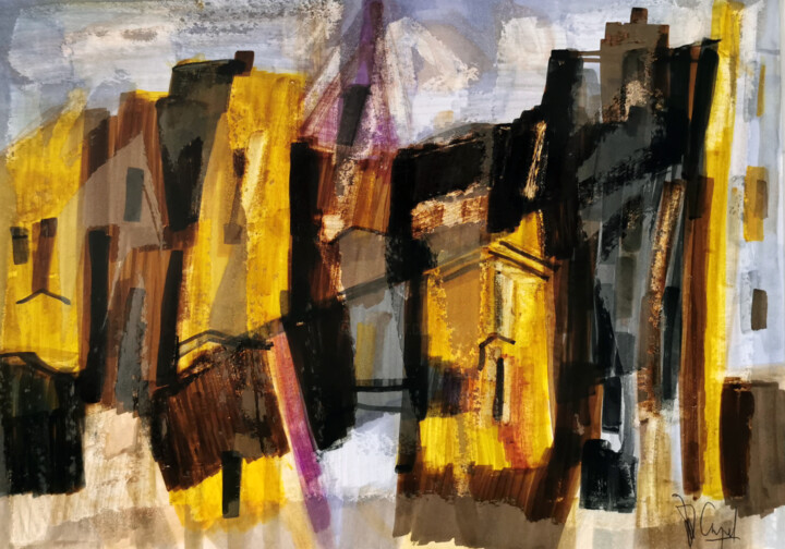 Avant les strates de murmures 绘画, 8.3x11.8 in