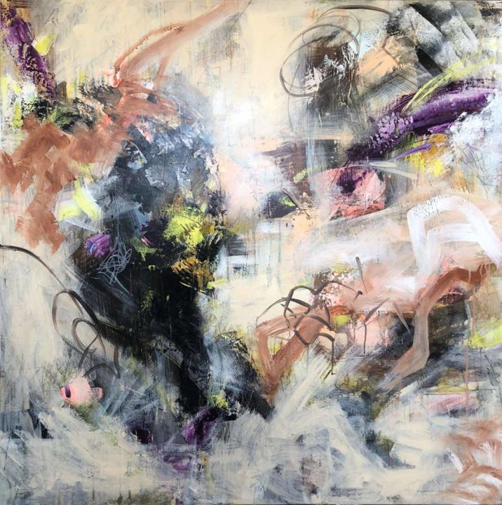 Schilderij getiteld "Colorful Acrylic Pa…" door Olena Kryvonos, Origineel Kunstwerk, Acryl Gemonteerd op Frame voor houten b…
