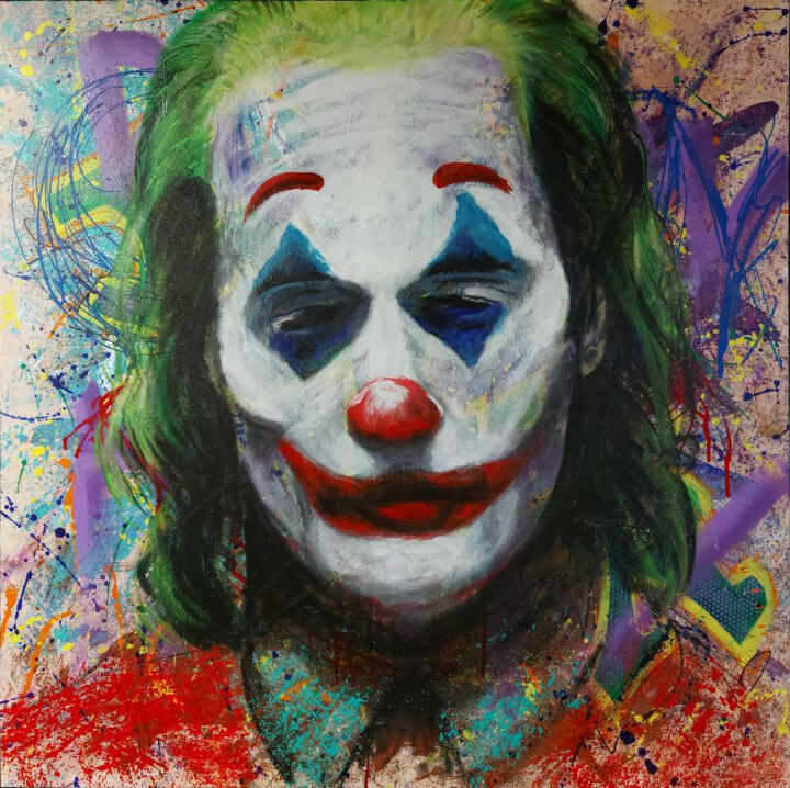 Joker Face 绘画, 39.4x39.4 in