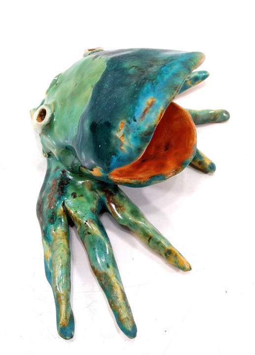 FROG XVII 雕塑, 3.5x7.5 in