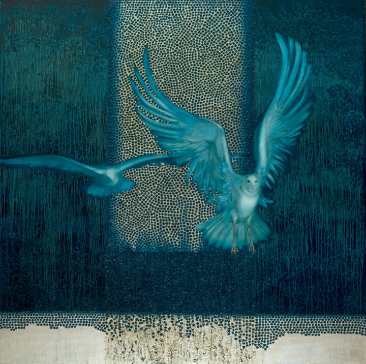 Night Flight 绘画, 39.4x39.4 in