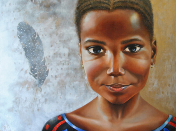 Sourire à Bamako 绘画, 28.4x36.6 in