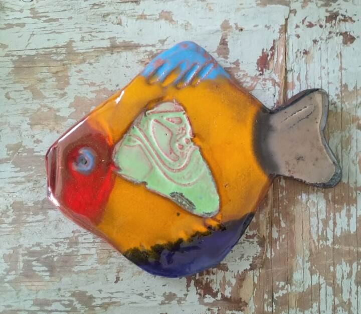 Poisson exotique 001 雕塑, 4.5x5.5 in