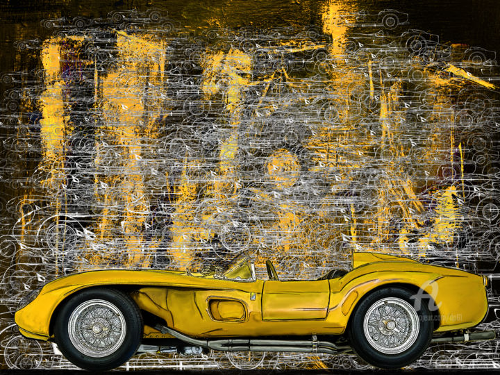 250 testa rossa yellow 数字艺术, 23.6x31.5 in